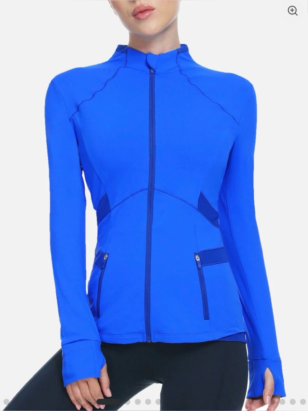 Queenieke Cobalt Blue Athletic Fitted Zip Up Jacket - size M - MSPR $39.99!!
